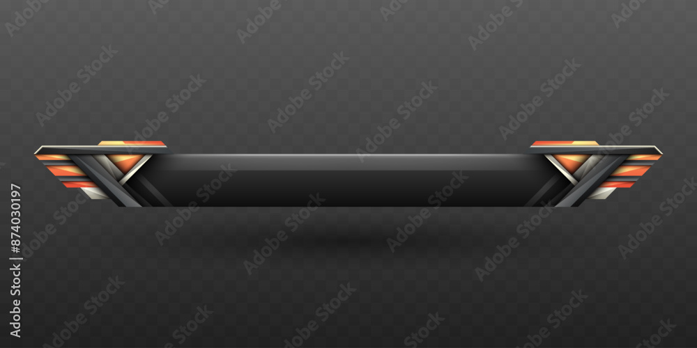 Wall mural abstract metallic game title lower third banner for game ui designs