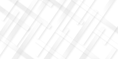 Abstract white background design with layers of textured white transparent material in triangle and squares shapes. White color technology concept geometric line vector white light grey background.