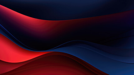 Dark blue and red abstract wavy background., generative ai