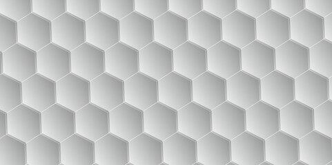 Fototapeta premium Abstract white background with hexagons. Abstract hexagon polygonal pattern background vector. seamless bright white Pattern with hexagons illustration of a honeycomb. Futuristic surface .