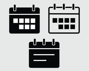 Calendar Vector Flat Icon, Symbol,  Sign Design