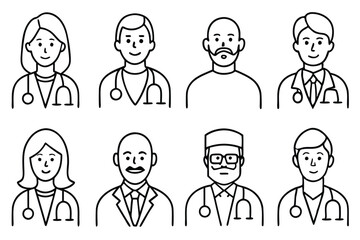 Doctor line art illustration Effective Doctor Graphics