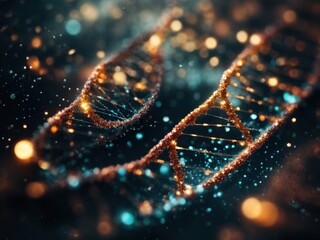 DNA particles sparkles background