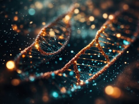 DNA particles sparkles background