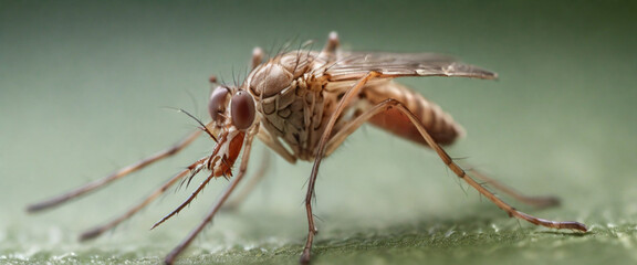 Macro of mosquito on the human skin