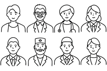 Doctor line art illustration Insightful Doctor Designs