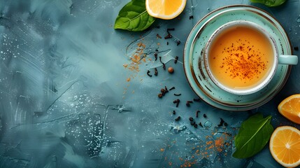 Monotone Minimalist Chai Beverage in Flat Design Close-Up Shot