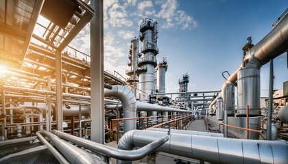 Photograph Taken Inside an Oil Refinery