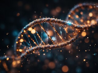 DNA particles sparkles background