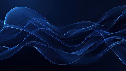 Fototapeta premium Abstract Blue Waves on a Dark Background