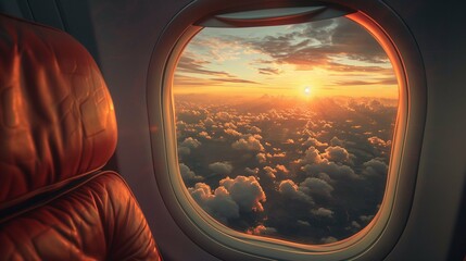 Fototapeta premium view from airplane window