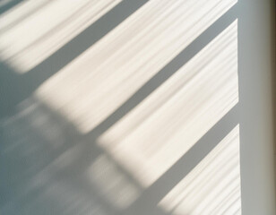 Fototapeta premium Abstract shadow and striped diagonal light blur background on white wall from window, architecture dark gray and sunshine diagonal geometric effect overlay for backdrop and mockup design