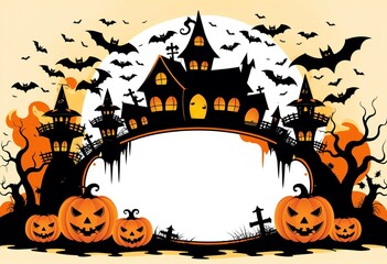 Halloween themed banner background with empty space to enter your text.