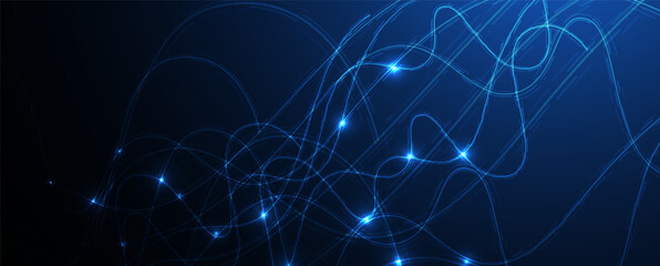 Neural network concept. Connected cells with links. High technology process. Abstract futuristic background. Vector art.
