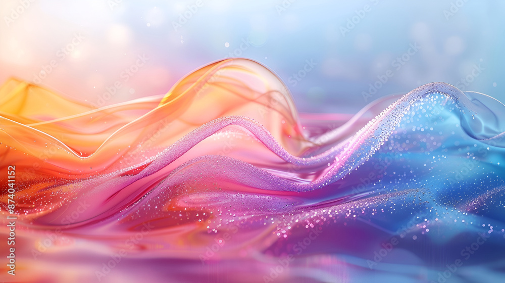Poster a vibrant and dynamic computer-generated wave in an explosion of colors,3d render of abstract backgr