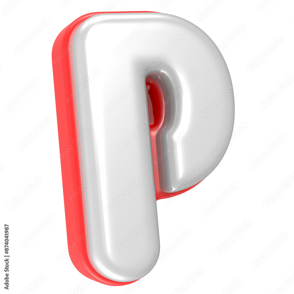 Fototapete 3d rendering Font P isolated