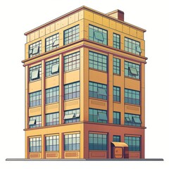 Fototapeta premium illustration of entire building, website style, simple , no shadows