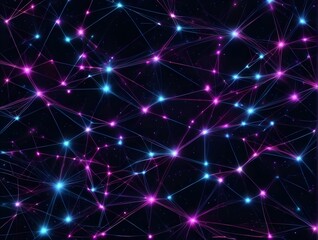 Obraz premium High-Tech Abstract Neural Patterns Digital Background with Interconnected Dots and Lines