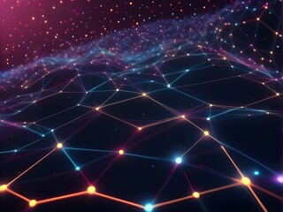 Obraz premium High-Tech Abstract Neural Patterns Digital Background with Interconnected Dots and Lines