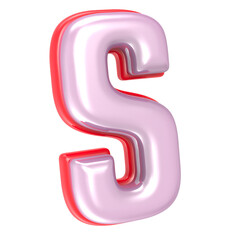 Dollar Pink 3D  Render With White Background