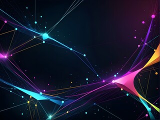 High-Tech Abstract Neural Patterns Digital Background with Interconnected Dots and Lines