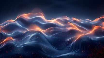 Abstract glowing blue waves