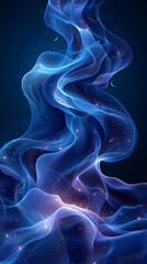 Abstract glowing blue waves