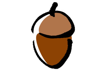 筆タッチのどんぐりのイラスト © eto itosawa