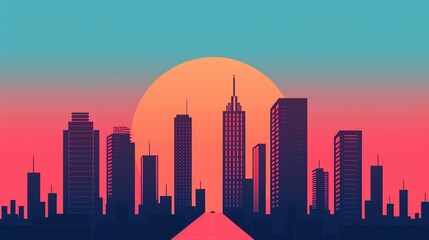 Obraz premium Design a futuristic cityscape with sleek skyscrapers and advanced transportation networks, blending high-tech aesthetics with urban efficiency. Illustration, Image, , Minimalism,