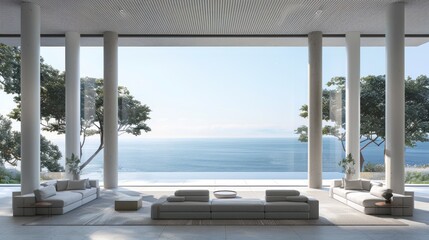 Fototapeta premium Modern Villa with Ocean View