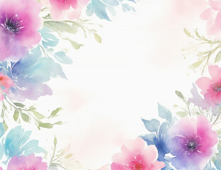 Fototapeta premium Elegant Floral Watercolor Beautiful Background