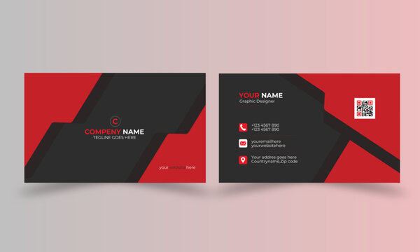 Corporate Business card template. Unique design concept for business purpose. Vertical layout, Vector illustration.