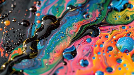 Abstract Colorful Swirls with Bubbles