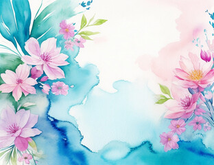 Elegant Floral Watercolor Beautiful Background