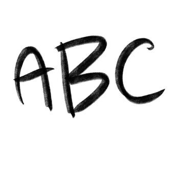 ABC letter hand writing English transparent background