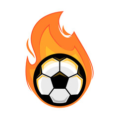 Fototapeta premium fire soccer ball illustration. football sport logo template.