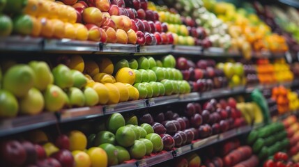 Fresh Fruits in Supermarket Display