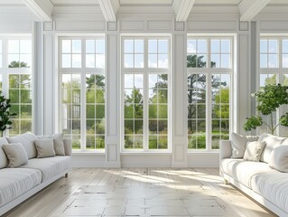 Architectural Illustration of Optimal Window to Wall Ratio for Energy-Efficient New Construction