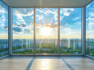 Obraz premium Enhancing Insulation with Energy Efficient Window Film Application Time-lapse