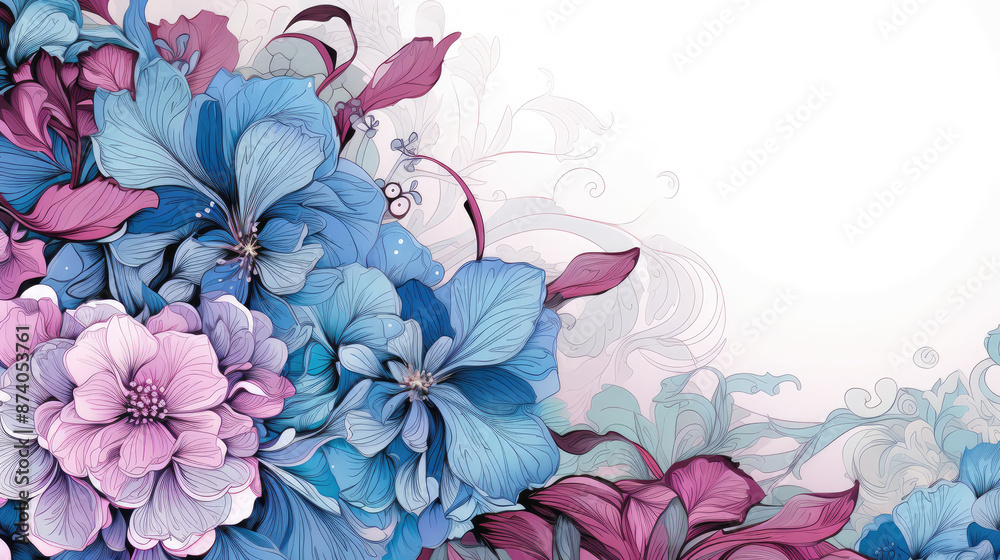 Wall mural abstract floral background with place for your text., generative ai