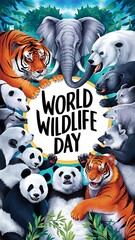 Fototapeta premium World Wildlife Day (Days- Illustration-typography)