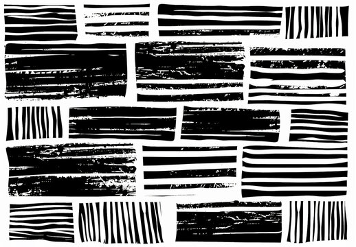 Black hand drawn lines form a simple straight line pattern with horizontal and vertical stripes against a white background.