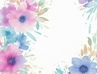 Fototapeta premium Elegant Floral Watercolor Beautiful Background