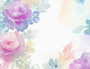 Fototapeta premium Elegant Floral Watercolor Beautiful Background