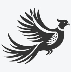 Majestic Pheasant Silhouette, Captivating Avian Art for Nature Lovers