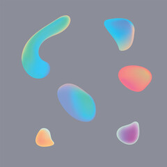 Collection of shapes. Decorative elements for social networking, print and web design. 3D vector illustration.