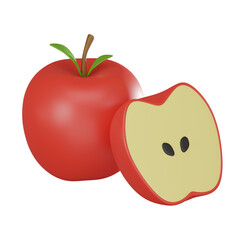 Fresh Apple of a Juicy Fruit for Healthy Living Concepts. 3D Render