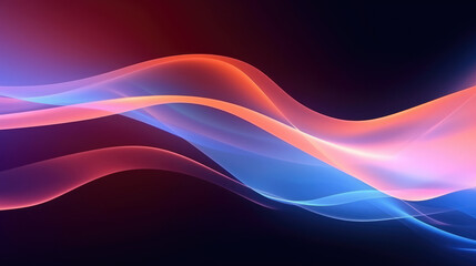 Abstract light art background with dynamic particles. Futuristic wave. illustration., generative ai