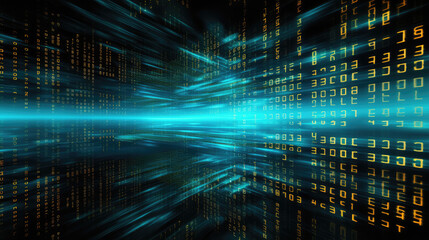 Obraz premium Abstract digital background with binary code. Computer digital drawing. , generative ai