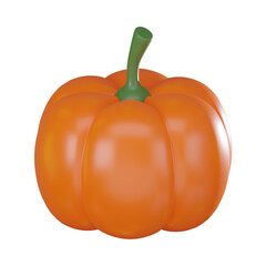 Pumpkin for seasonal design projects and festive decorations. 3D Render